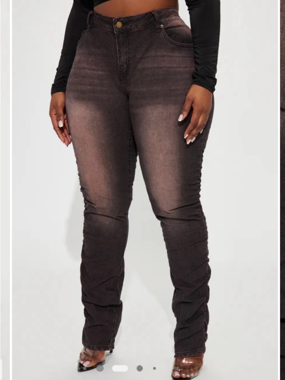 Fashion Nova Women’s Mocha stacked stretch skinny Jeans - Picture 2 of 6